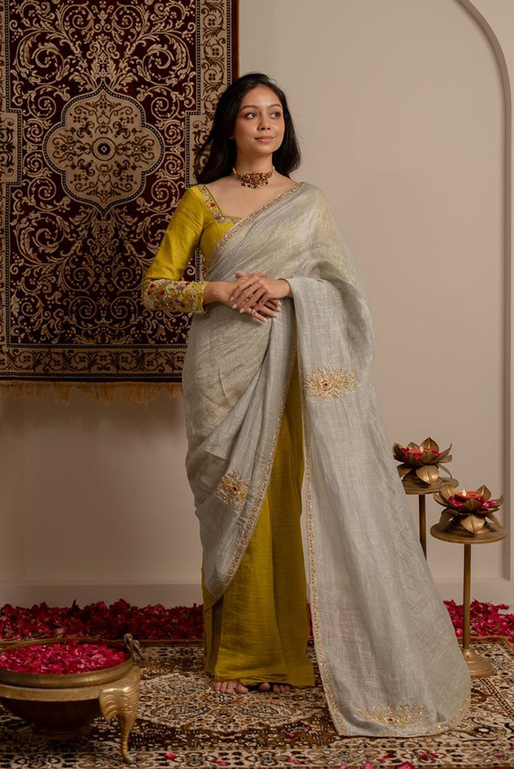 Double Shaded Dabka Saree