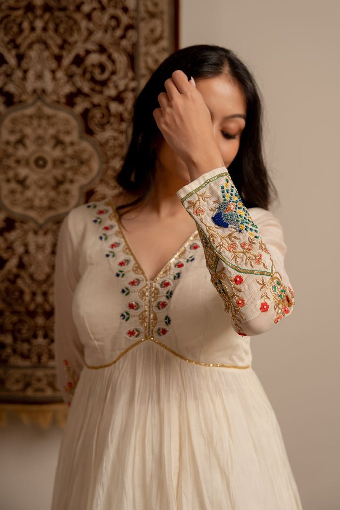 Whisper White Anarkali Suit Set