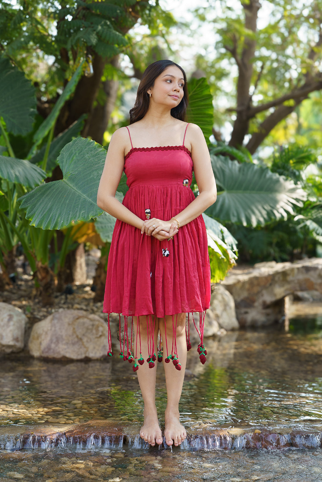 Red Mull Cotton Dress