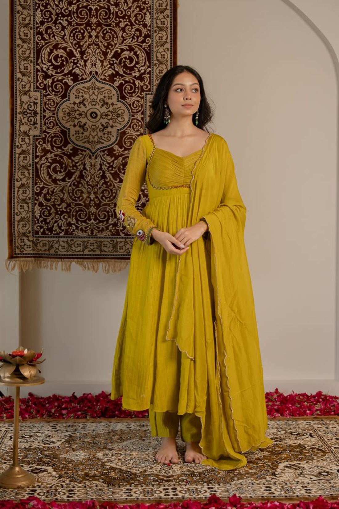 Sheen Green Anarkali Suit Set