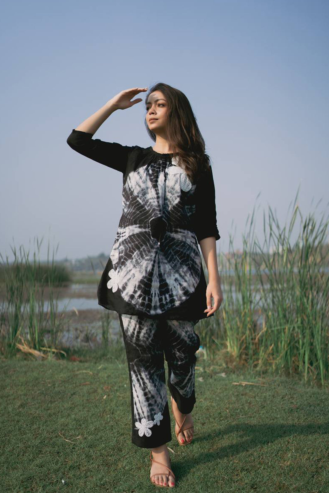 Black Shibori Co-ord Set