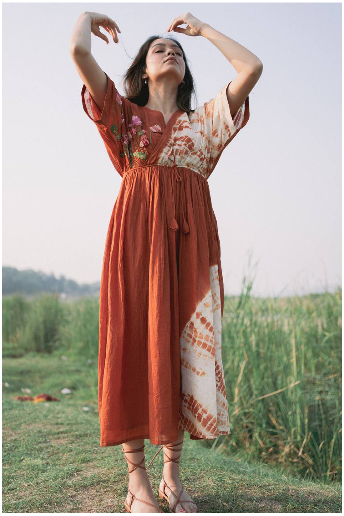 Rust Shibori Dress