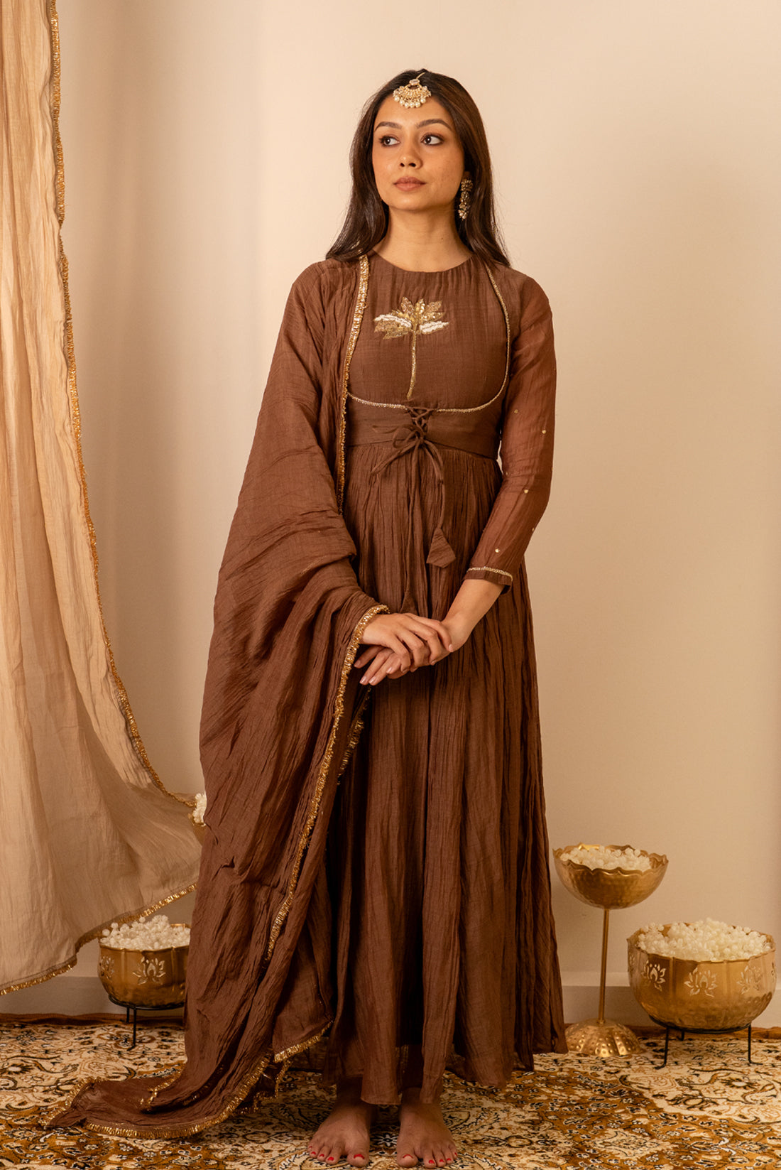 Brown Anarkali Set