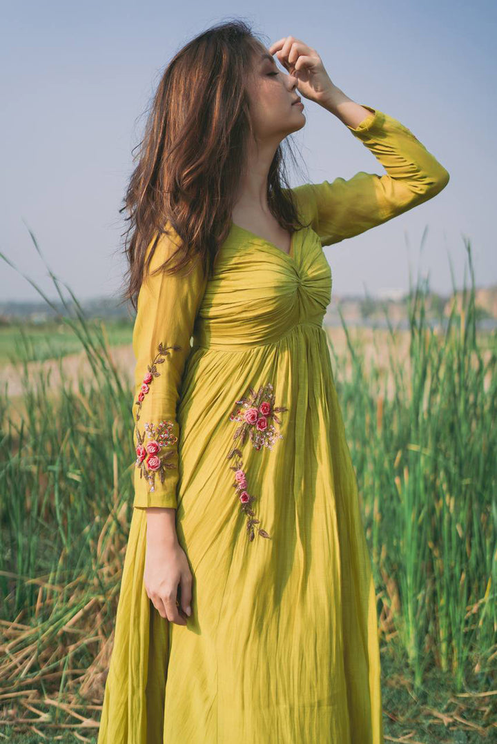 Yellowish Green Gown