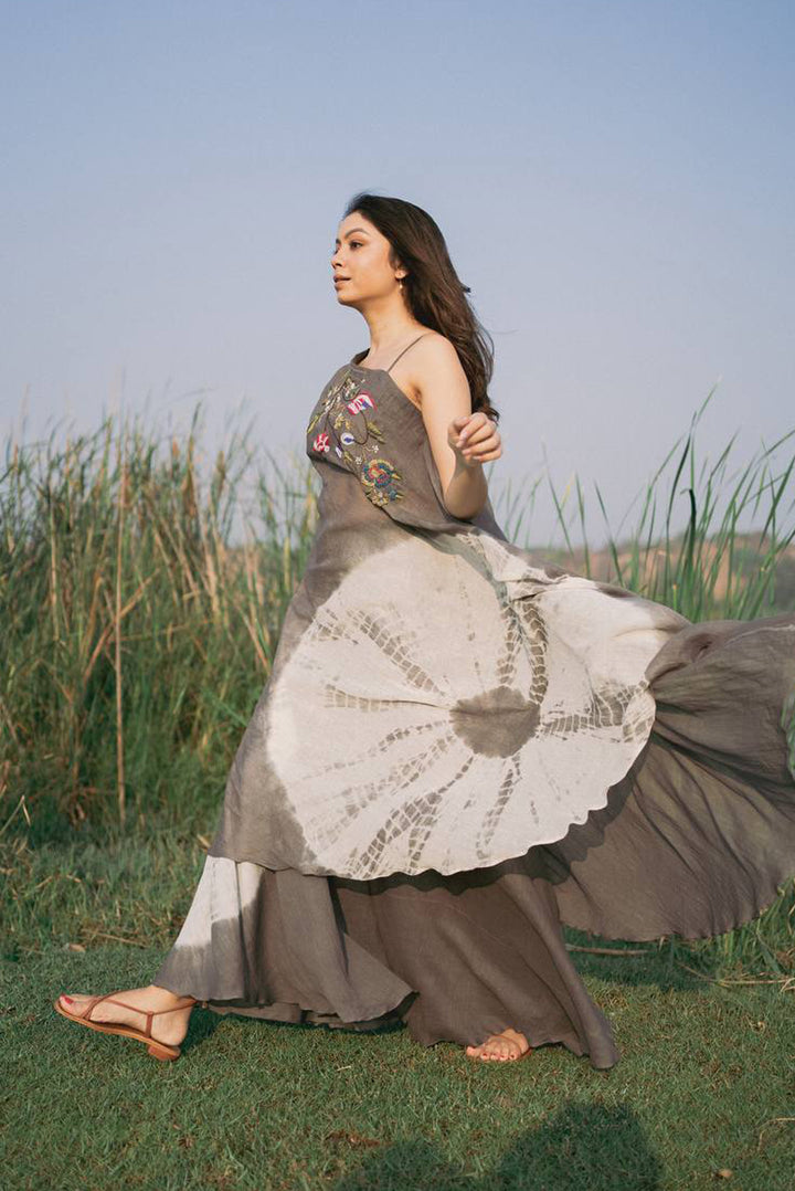 Grey Shibori Plazzo Set