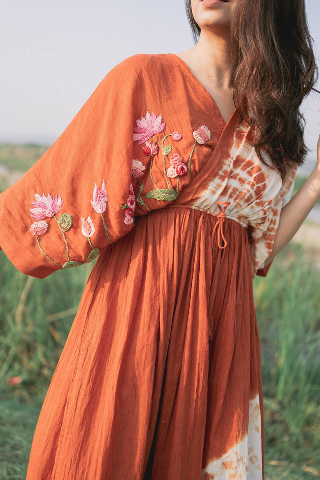 Rust Shibori Dress