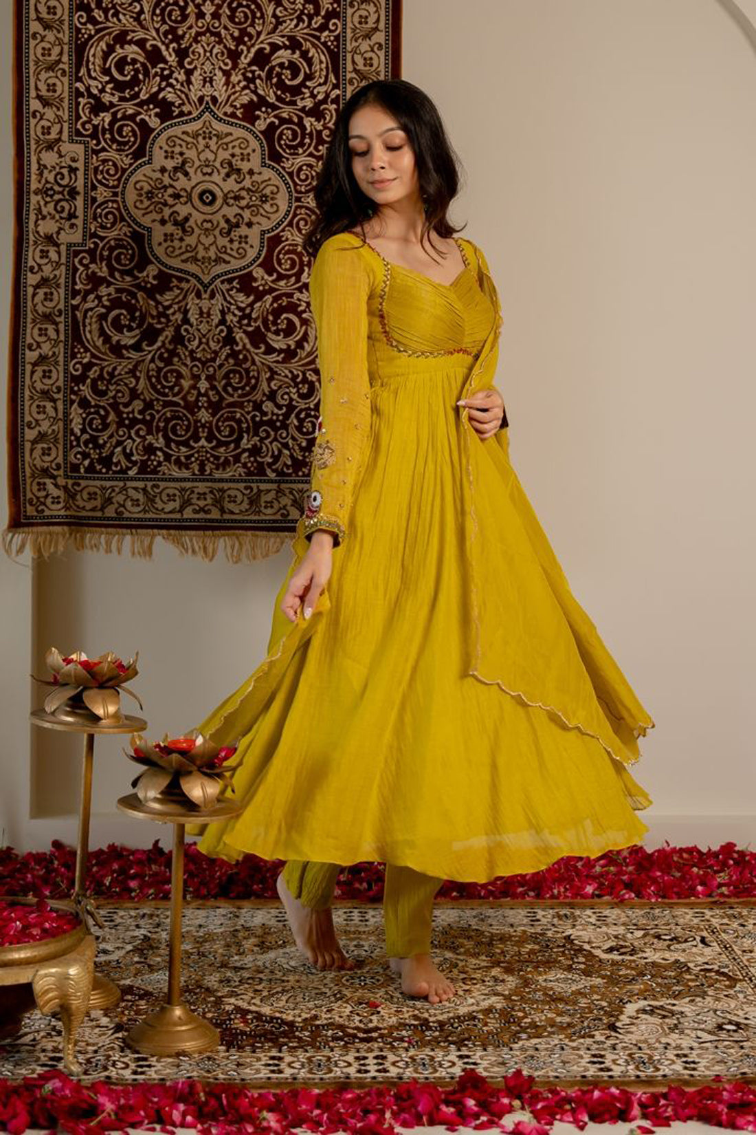 Sheen Green Anarkali Suit Set