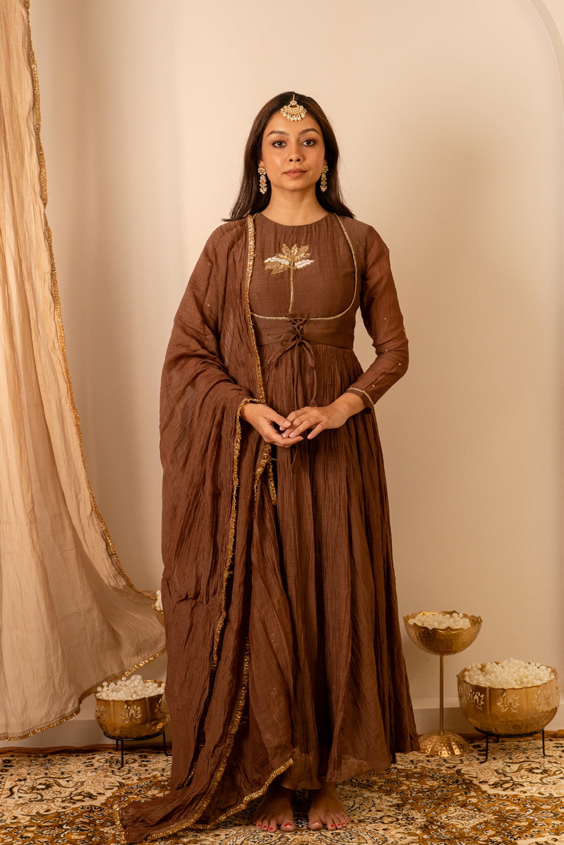 Brown Anarkali Set