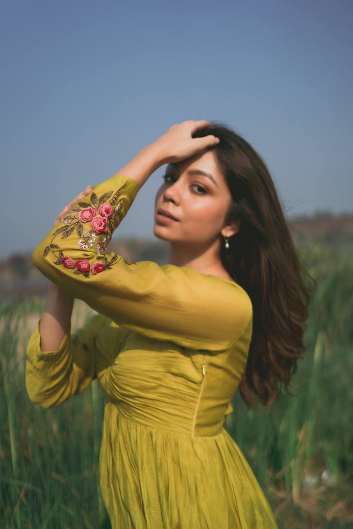 Yellowish Green Gown