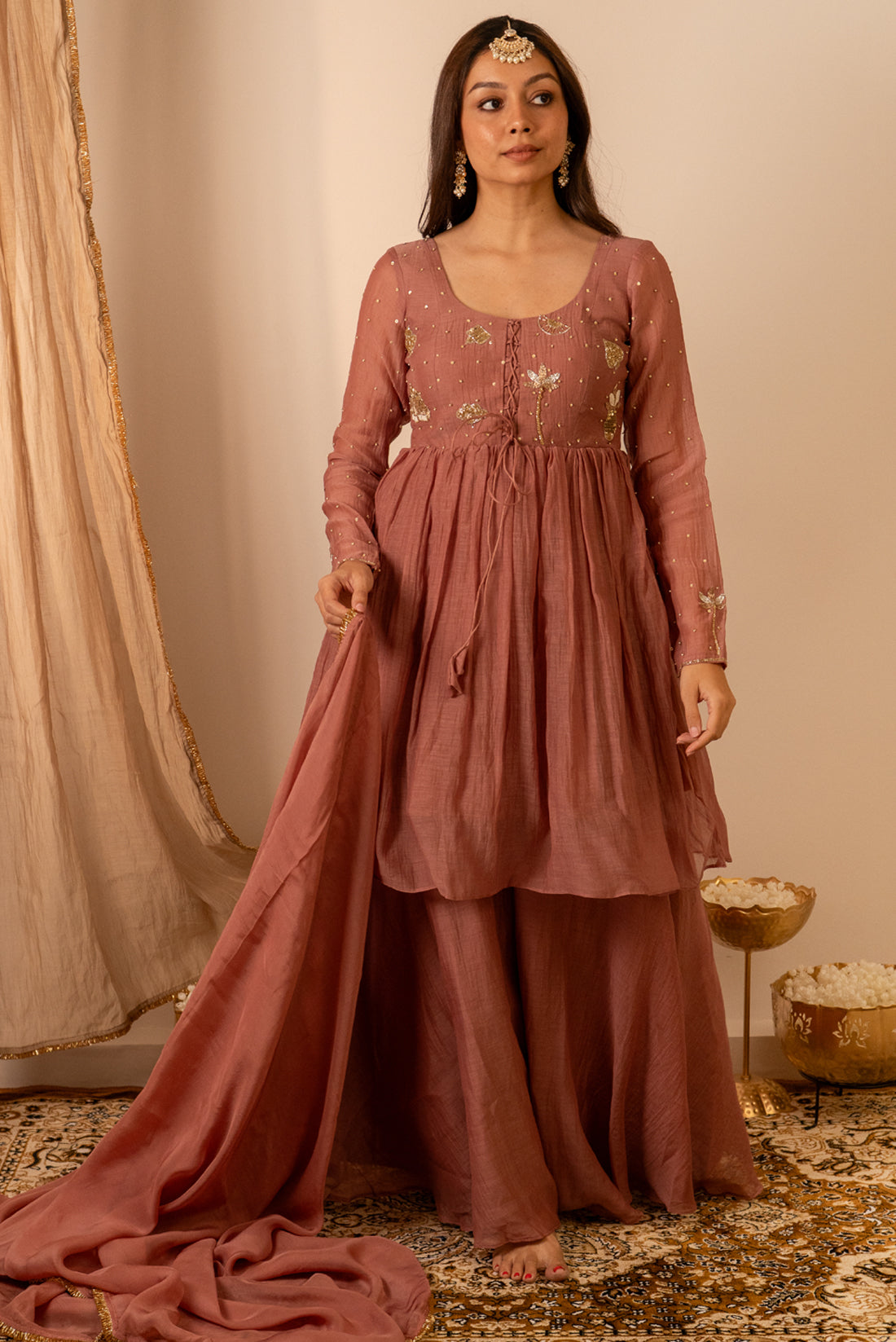 Peach Plazoo Dress