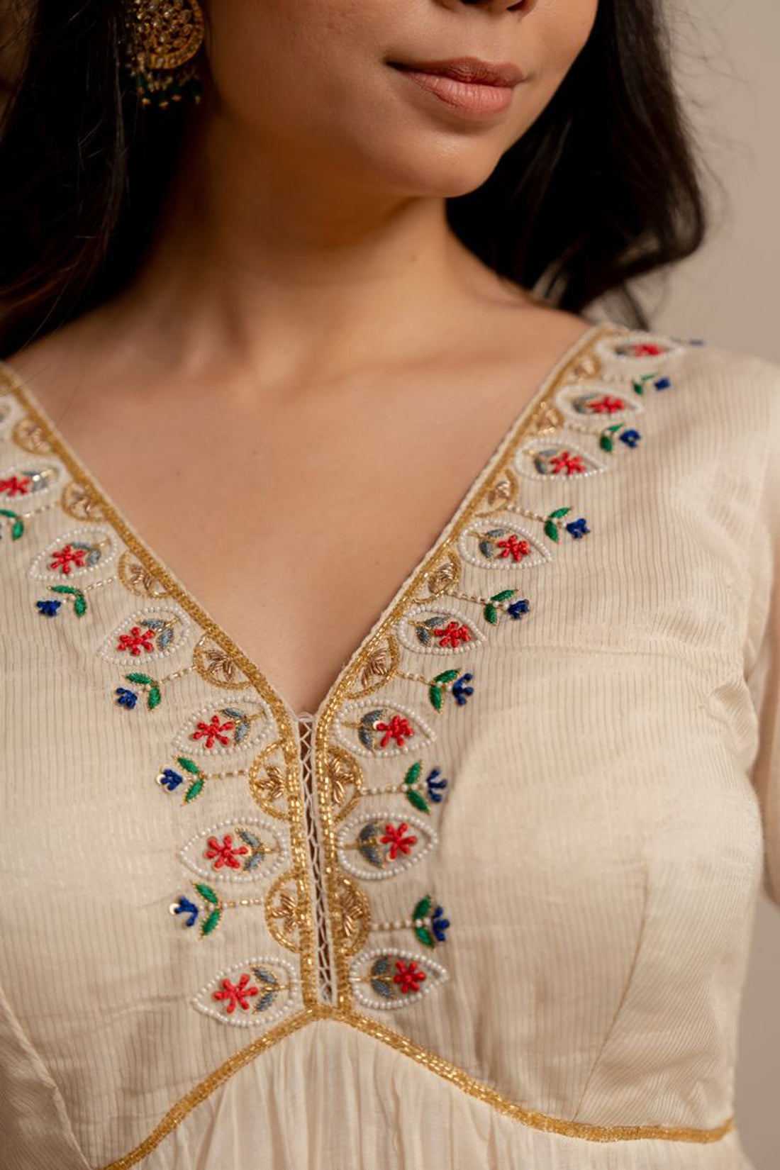 Whisper White Anarkali Suit Set