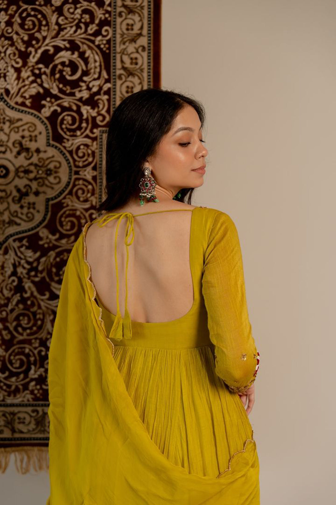 Sheen Green Anarkali Suit Set