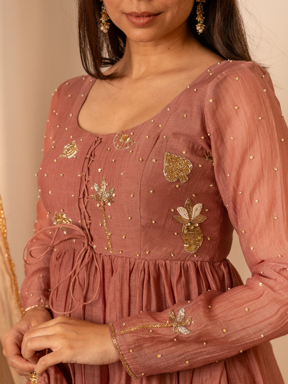 Peach Plazoo Dress