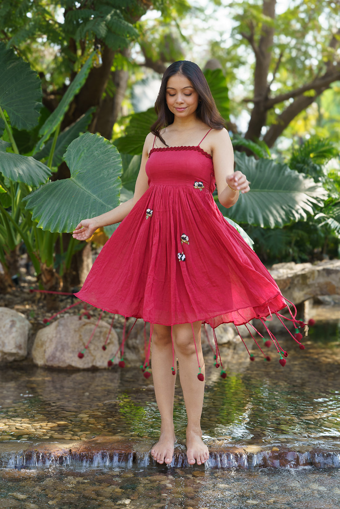 Red Mull Cotton Dress