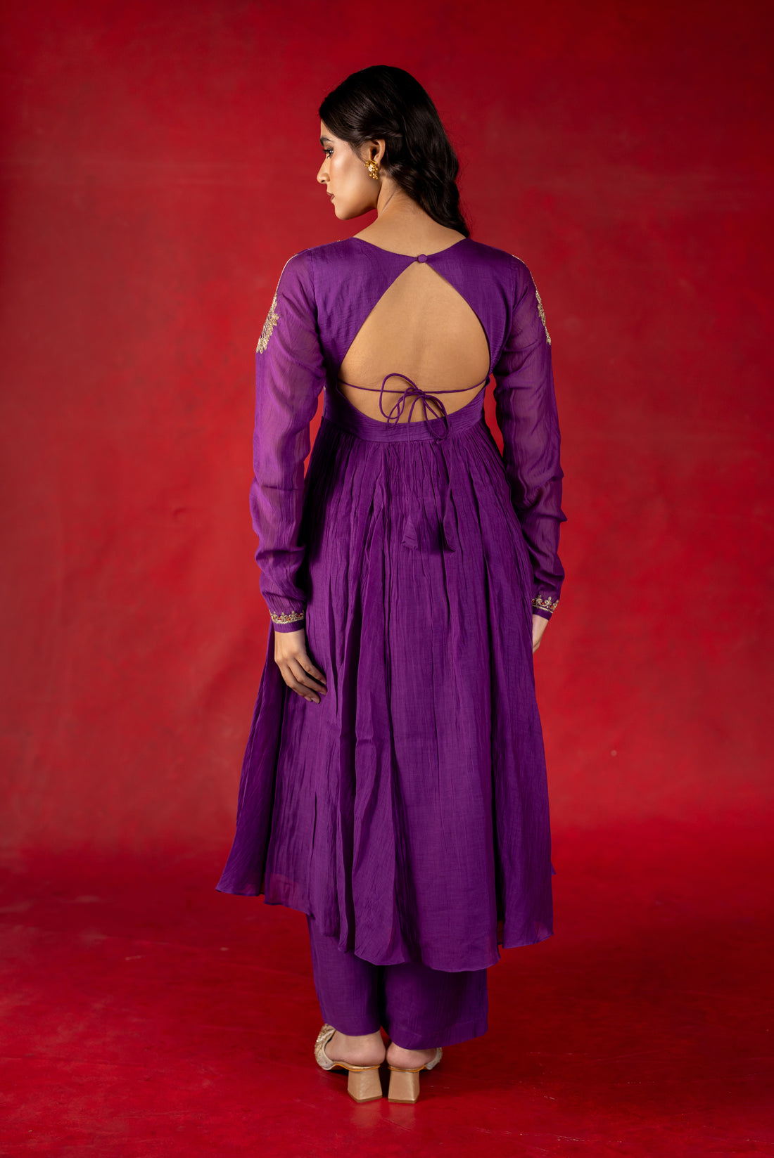 PURPLE ANARKALI DRESS