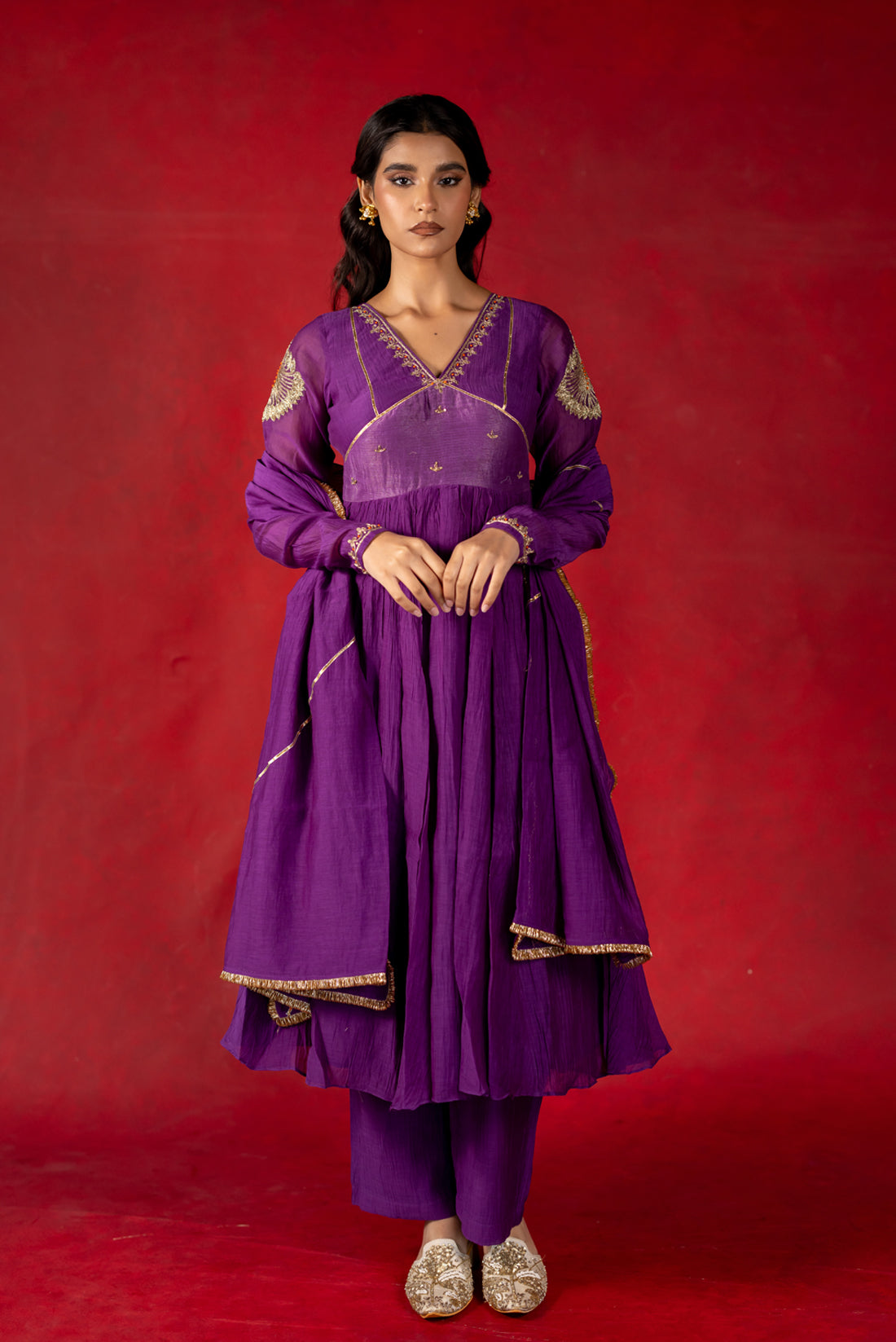 PURPLE ANARKALI DRESS