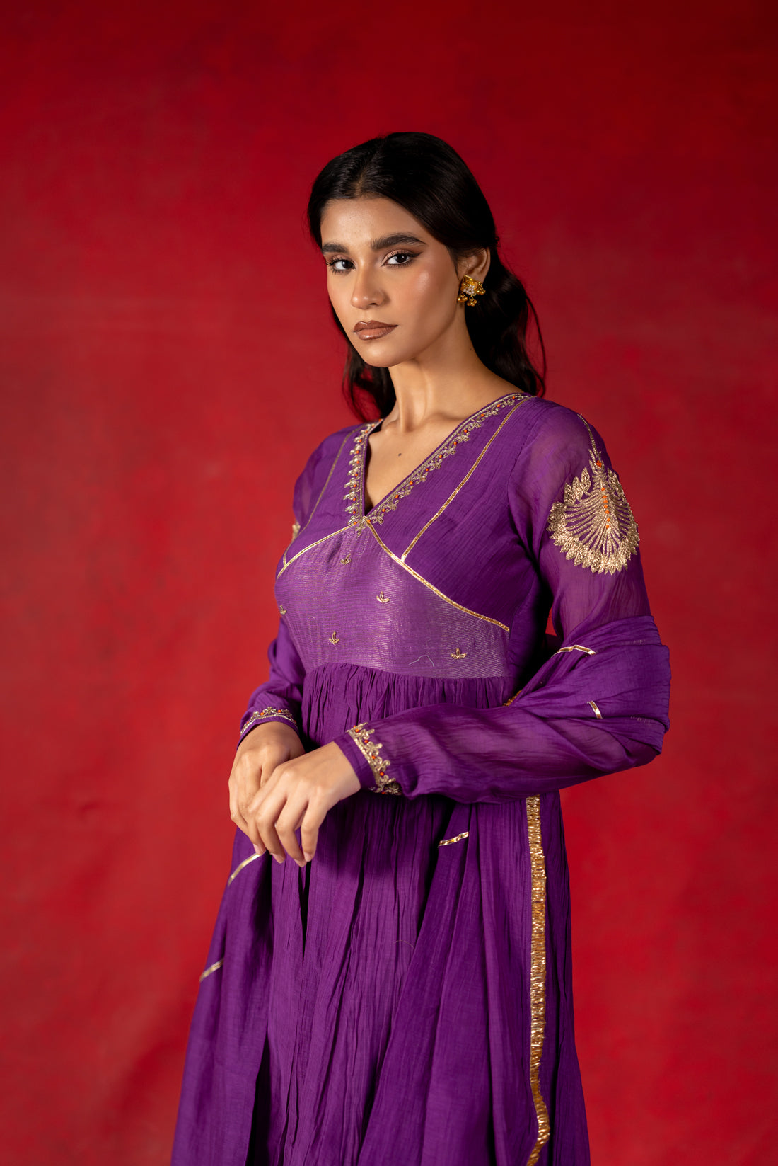 PURPLE ANARKALI DRESS