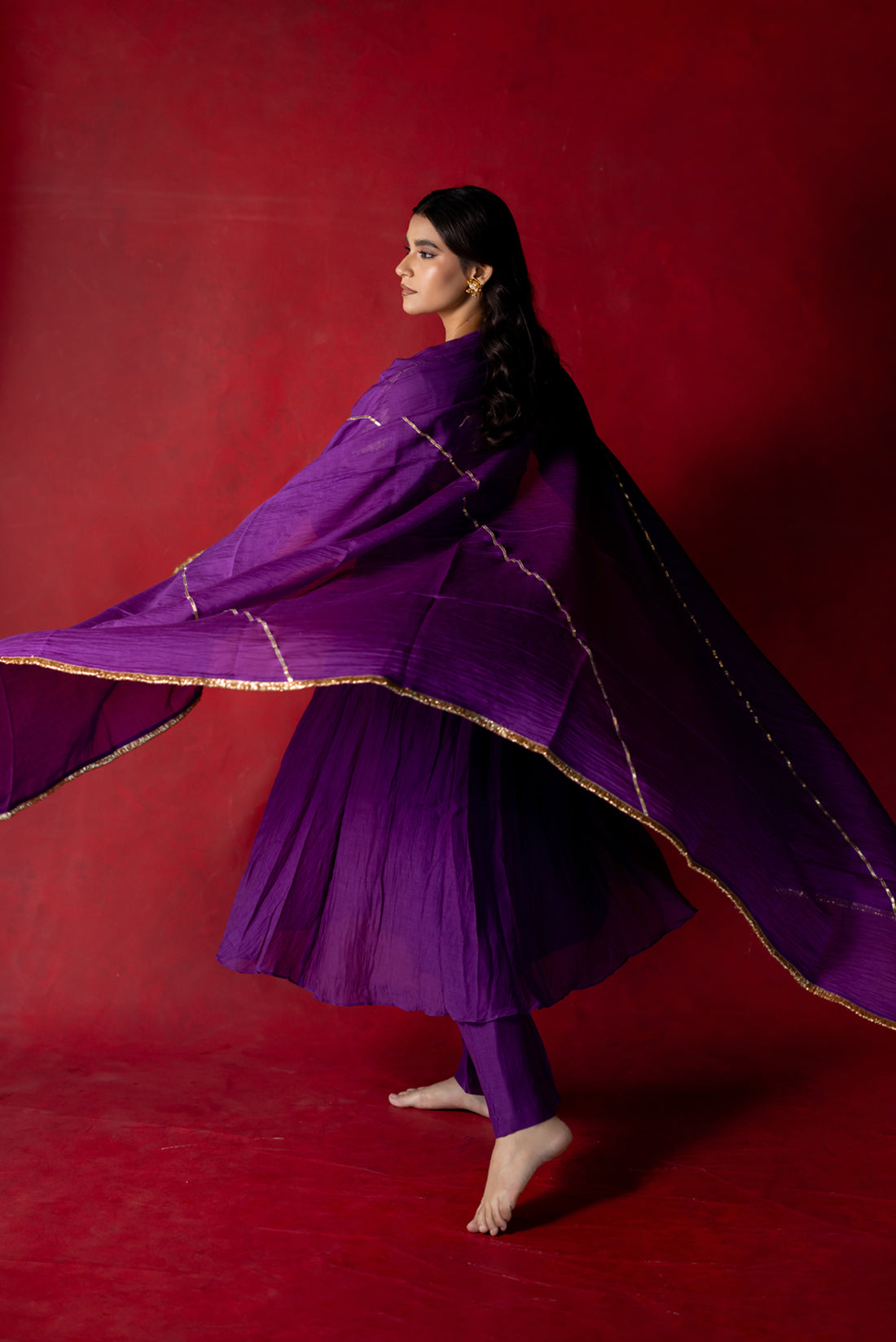 PURPLE ANARKALI DRESS