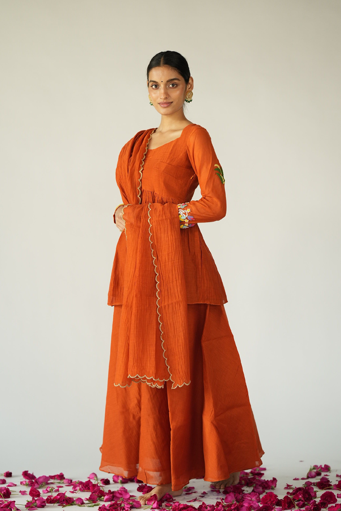 Pumpkin Orange Plazzo Set