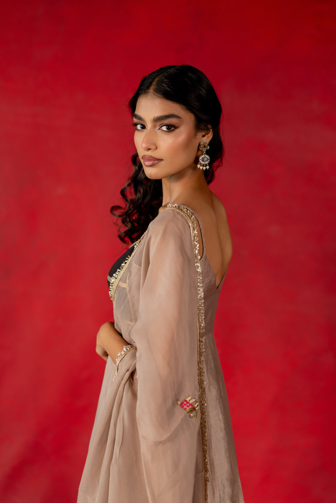 ELEPHANT GRAY ANARKALI SUIT SET