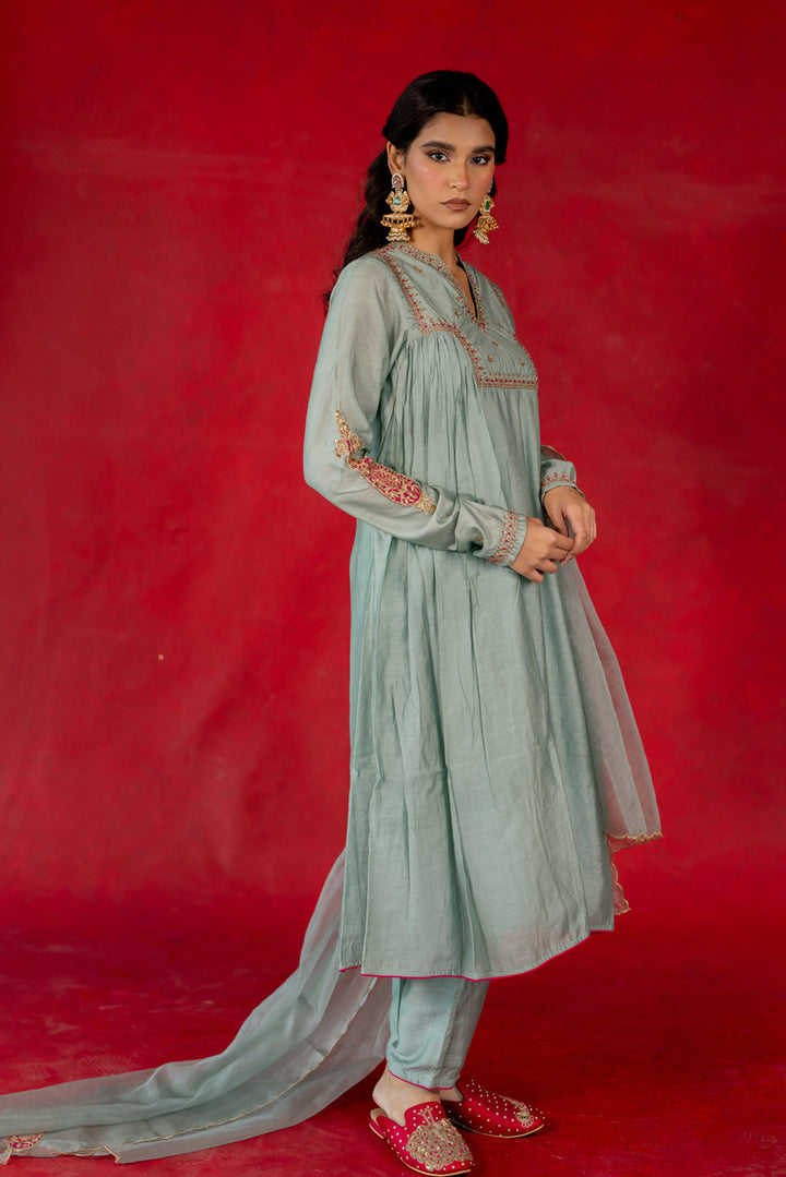 AQUA BLUE ANARKALI SUIT