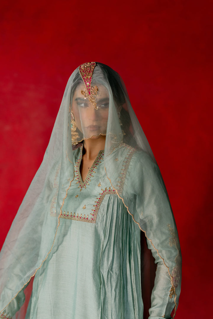 AQUA BLUE ANARKALI SUIT