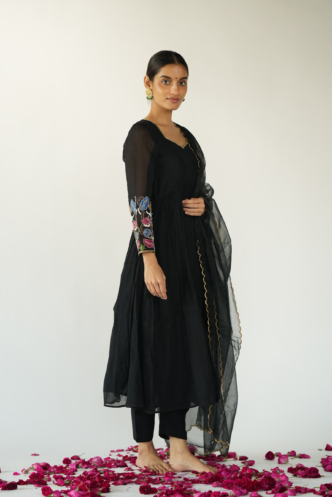 Multi Shaded Patch Kurta Pants Set