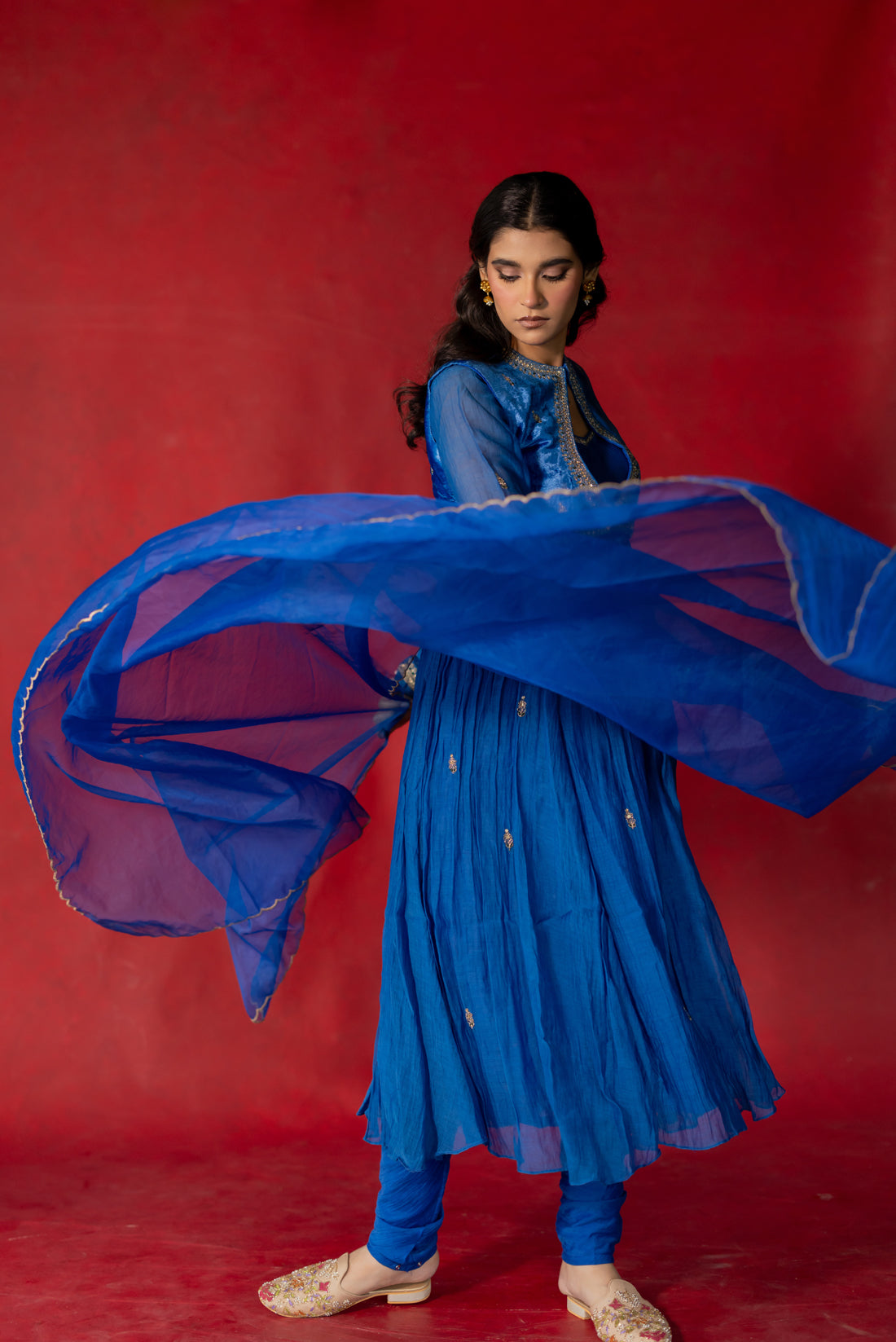 ELECTIC BLUE ANARKALI SUIT