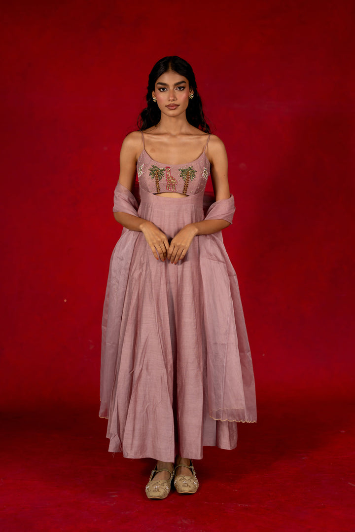 OPERA MAUVE SILK DRESS