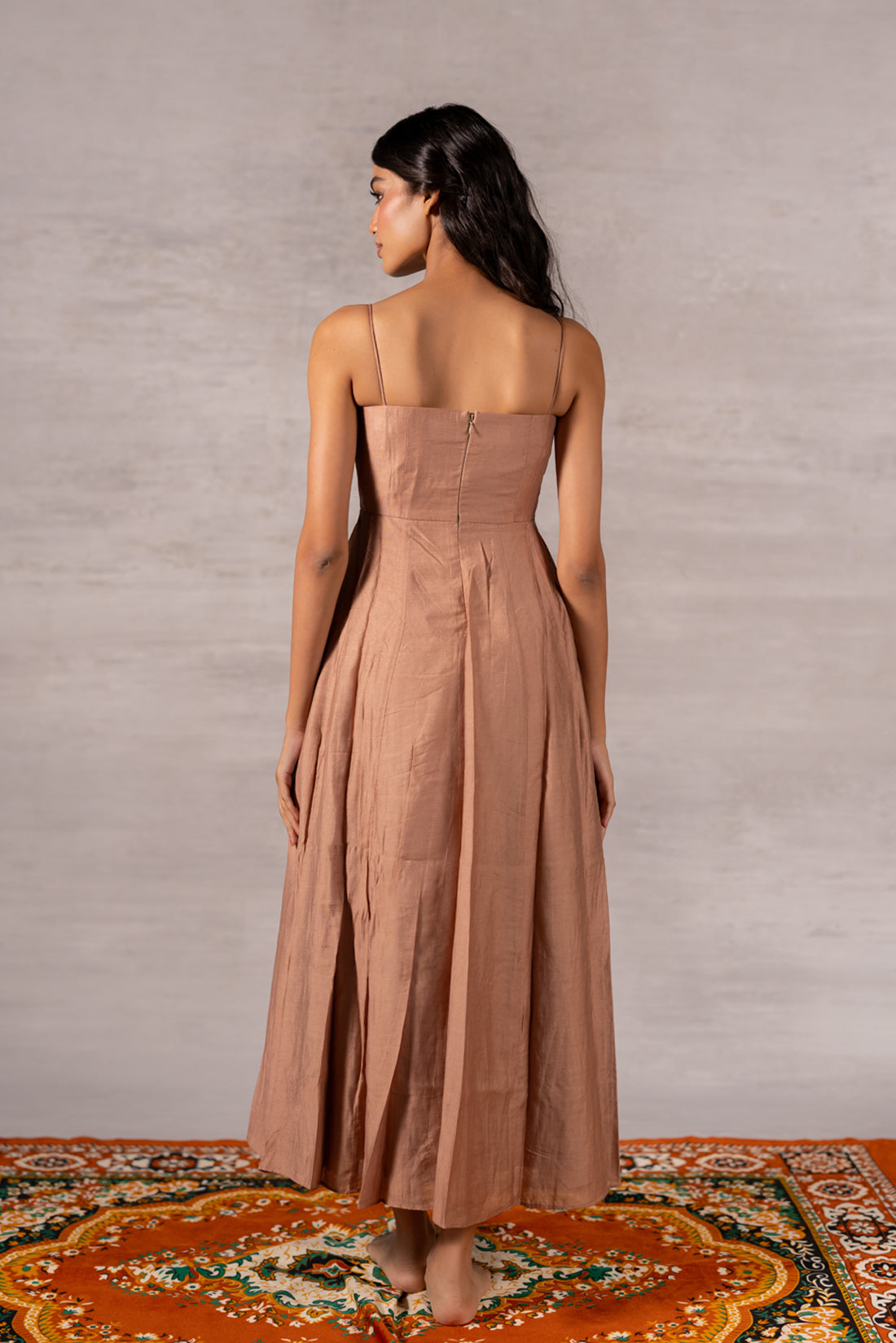 ROSY PINK COCONUT MOTIF EMBROIDERED CO-ORD DRESS