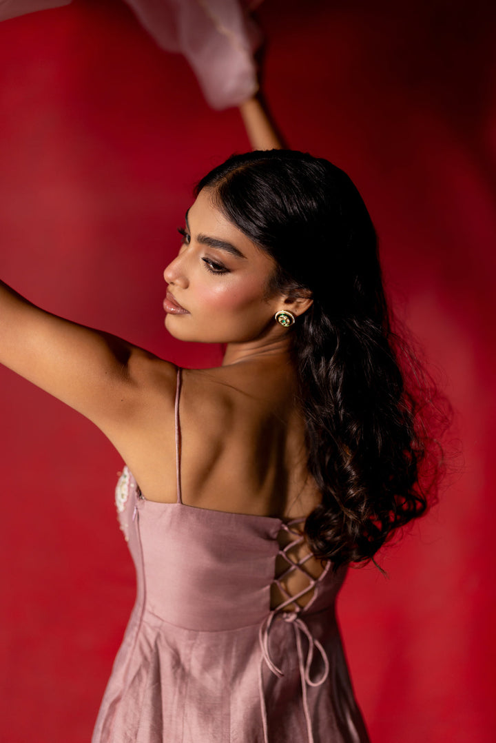 OPERA MAUVE SILK DRESS