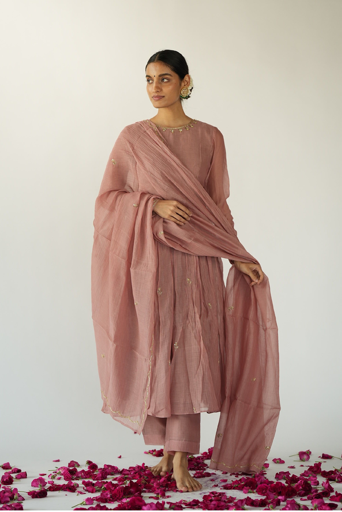 Puce Kurta And Pant Set