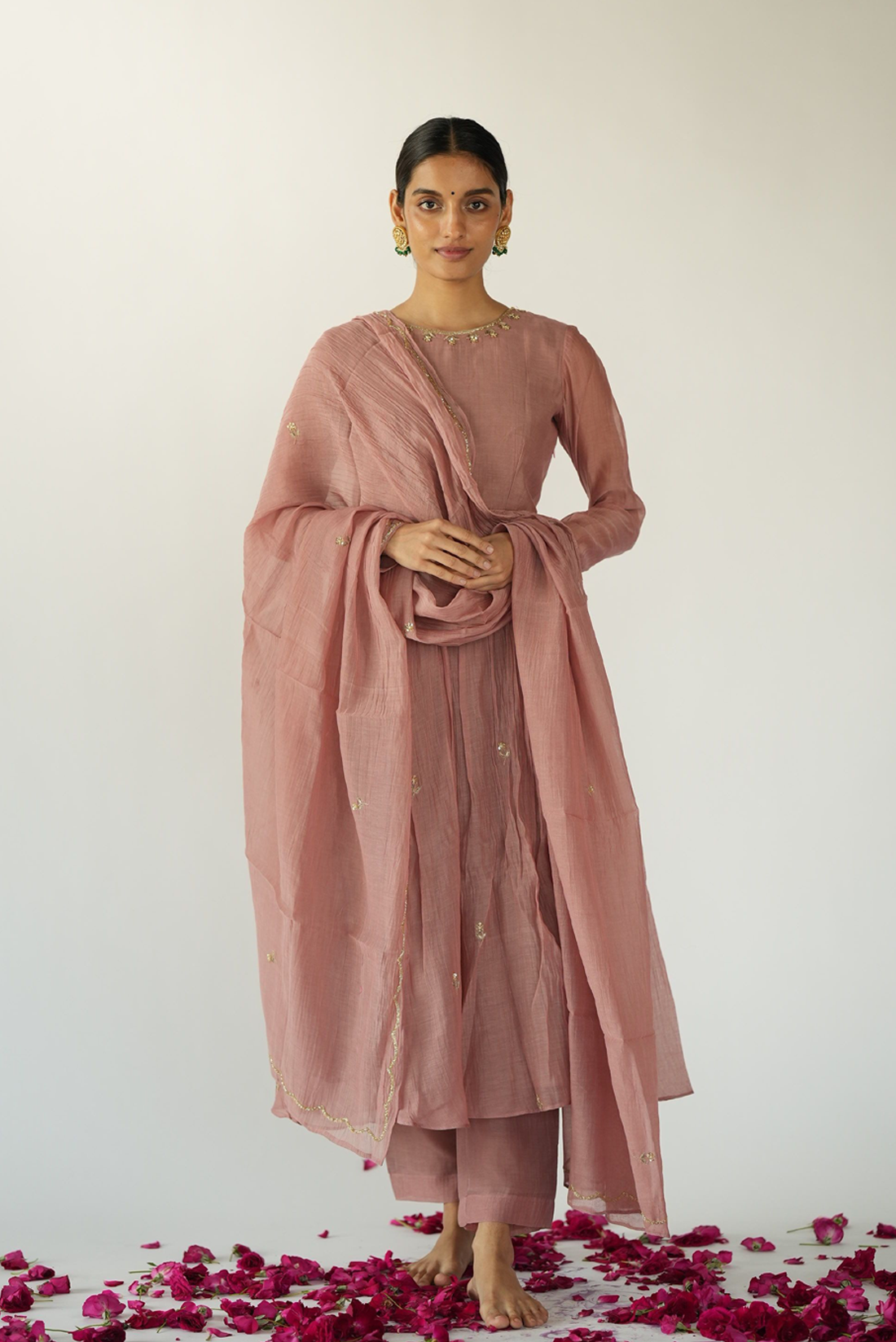 Puce Kurta And Pant Set