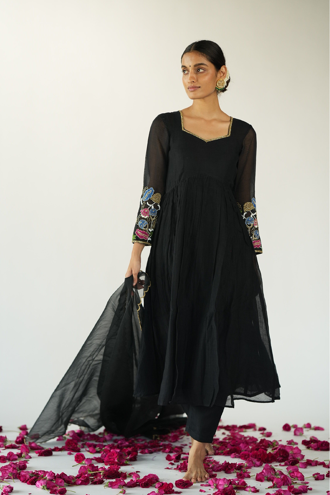 Multi Shaded Patch Kurta Pants Set