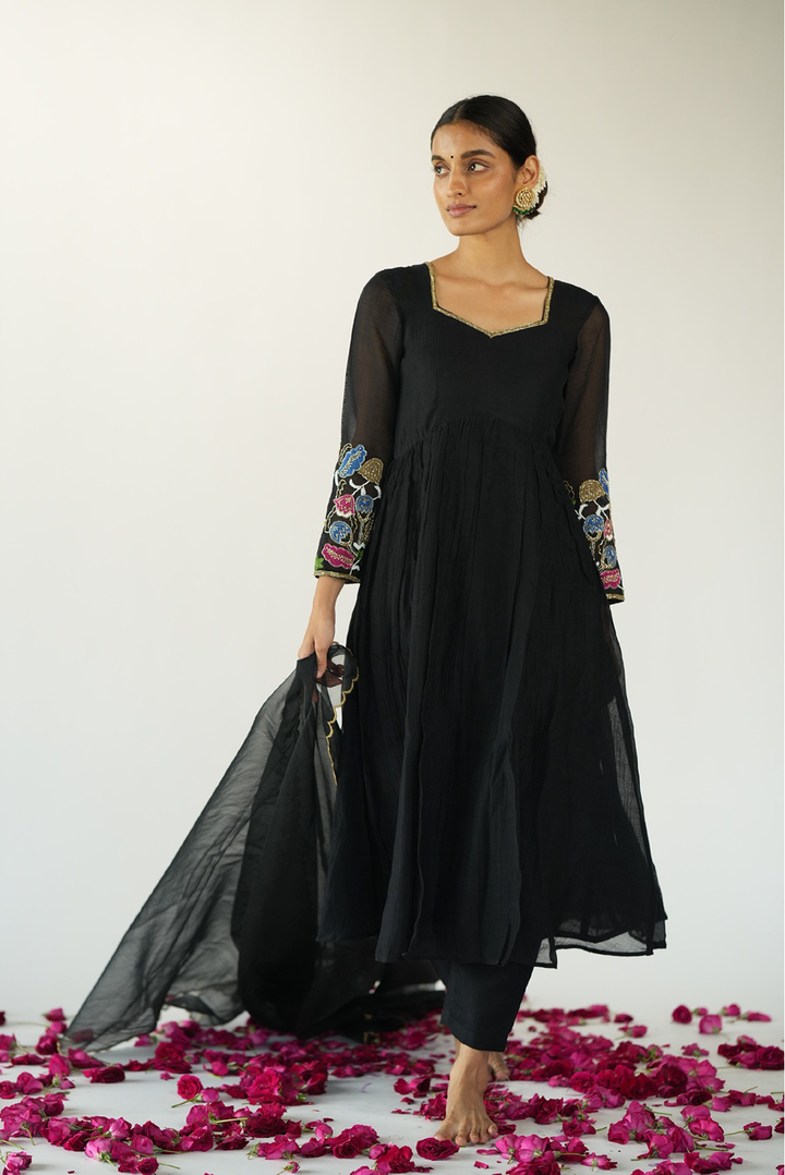 Multi Shaded Patch Kurta Pants Set