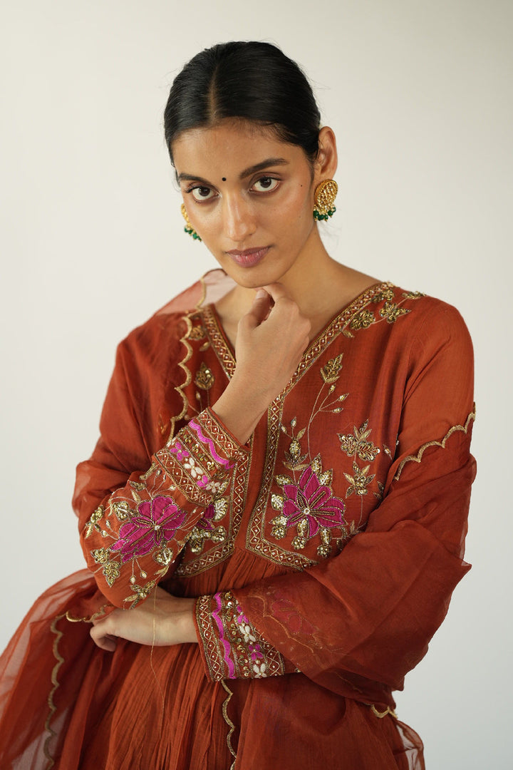Rust Kurta Pant Set
