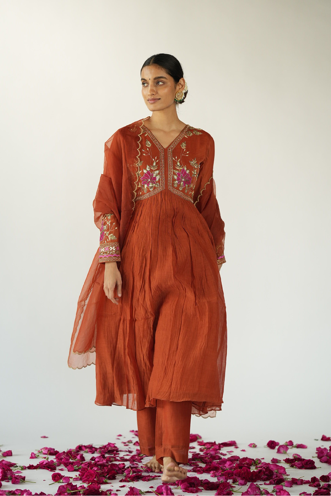 Rust Kurta Pant Set